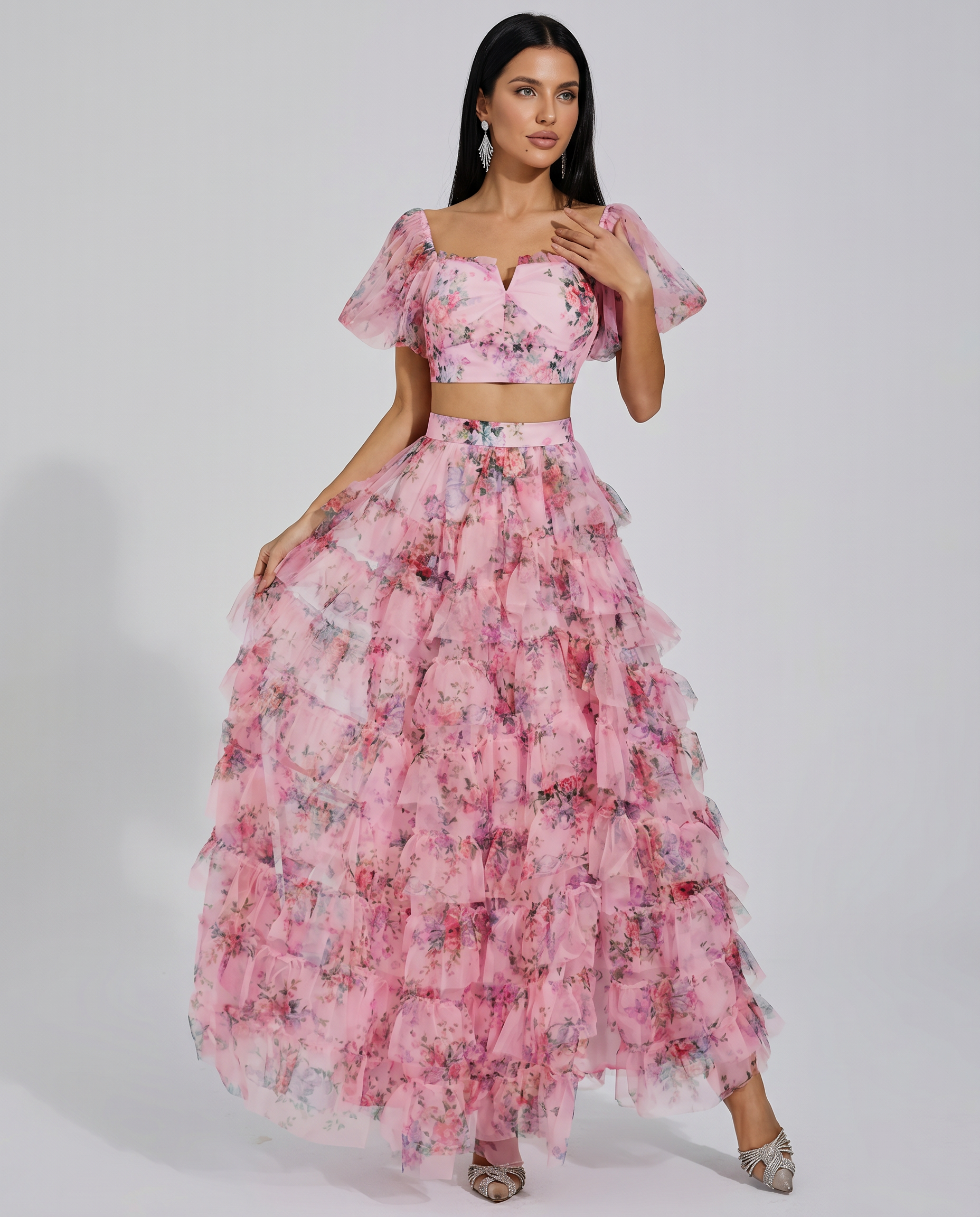 Braylee | Two-Piece Set with Ruched Maxi Skirt