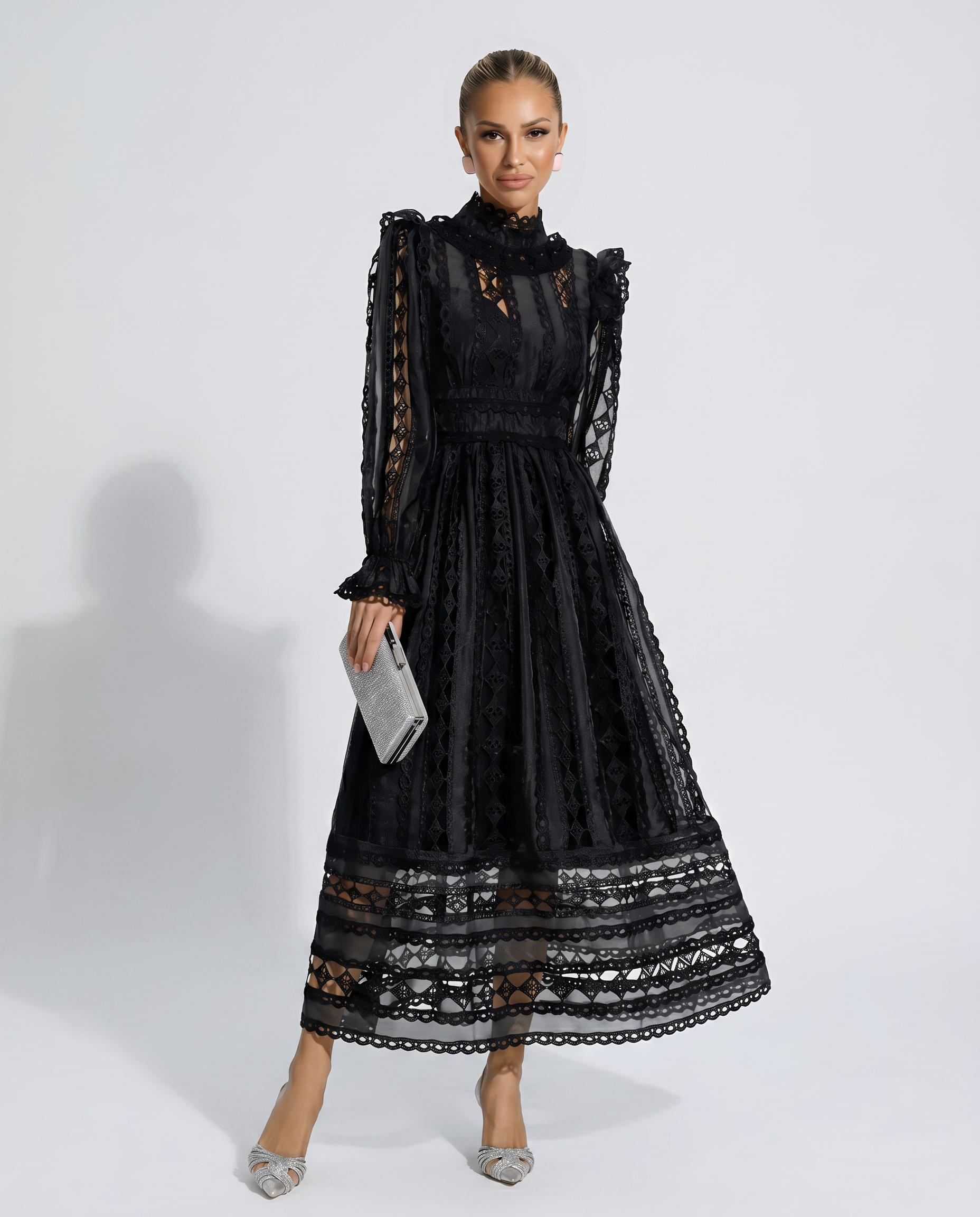 Juliet | Midi Lace Dress with Long Sleeves