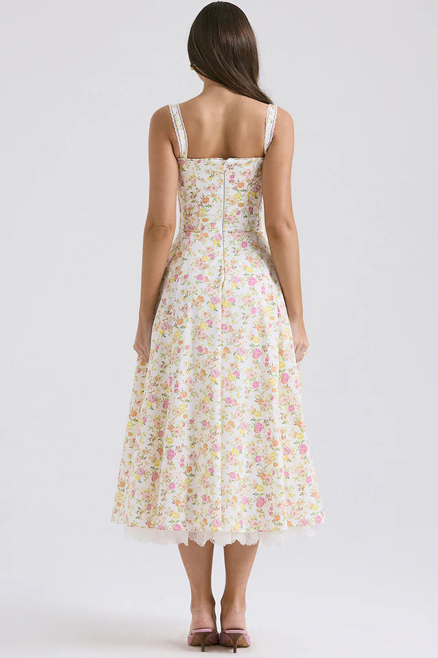 Ann | Midi Sundress with Floral Print