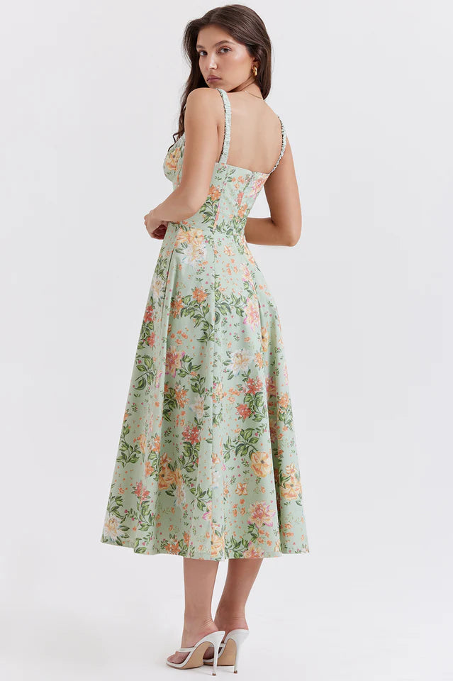 Claire | Midi Sundress with Bustier Bodice