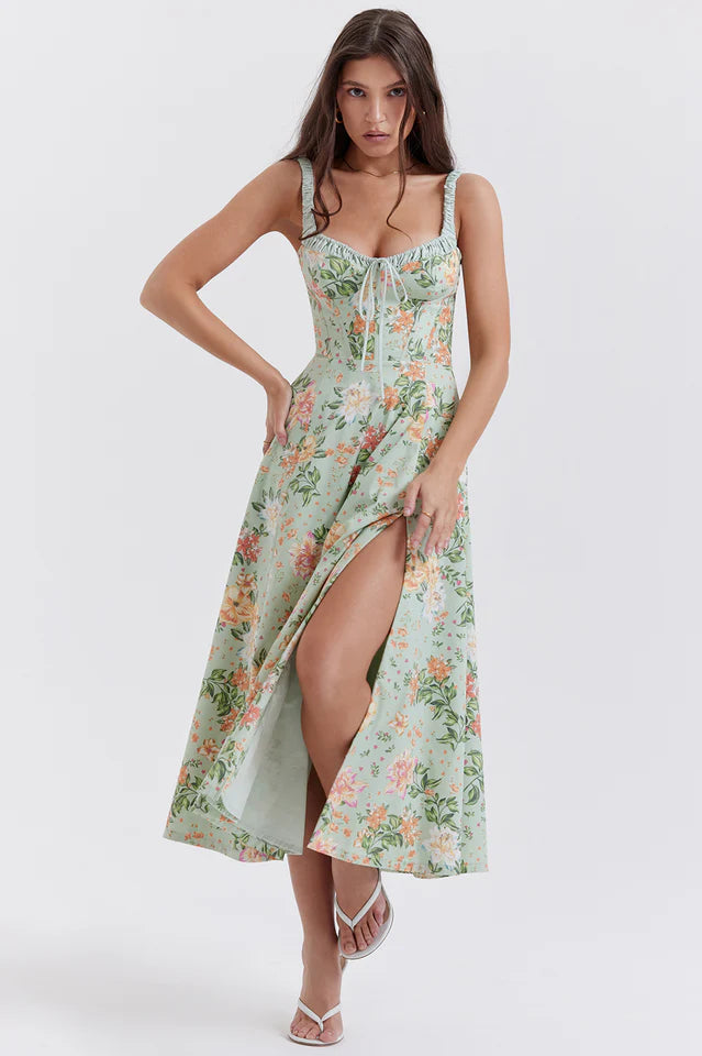 Claire | Midi Sundress with Bustier Bodice