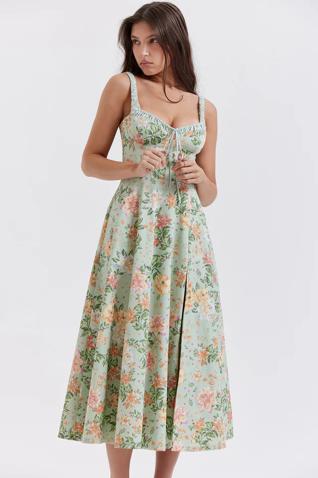 Claire | Midi Sundress with Bustier Bodice
