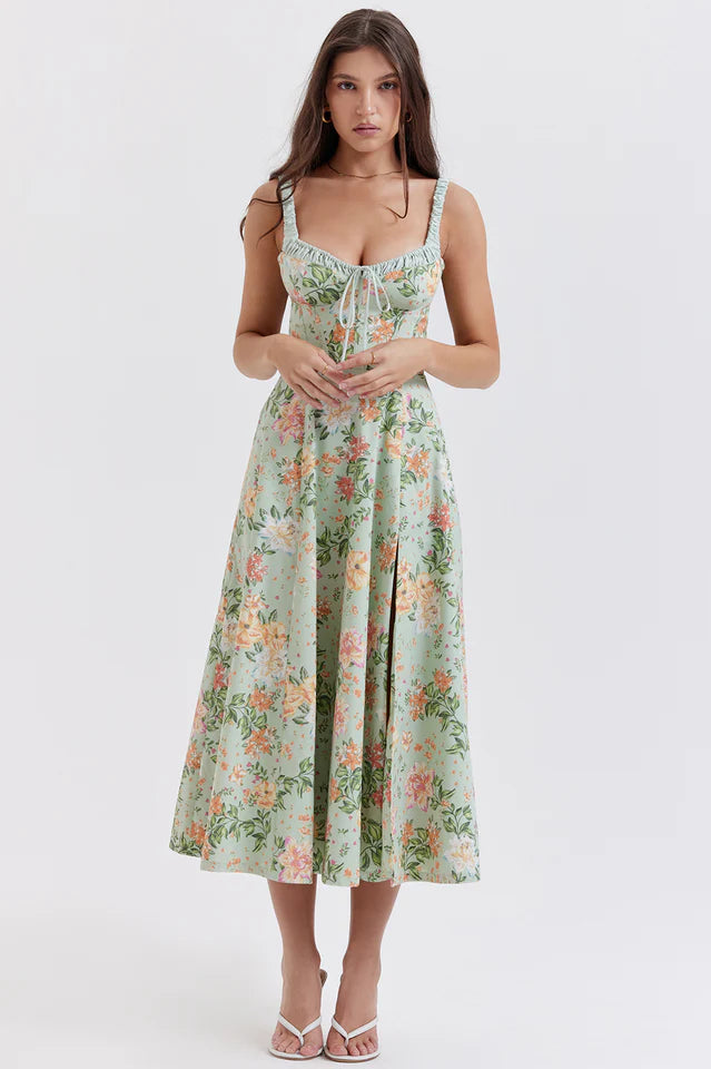 Claire | Midi Sundress with Bustier Bodice