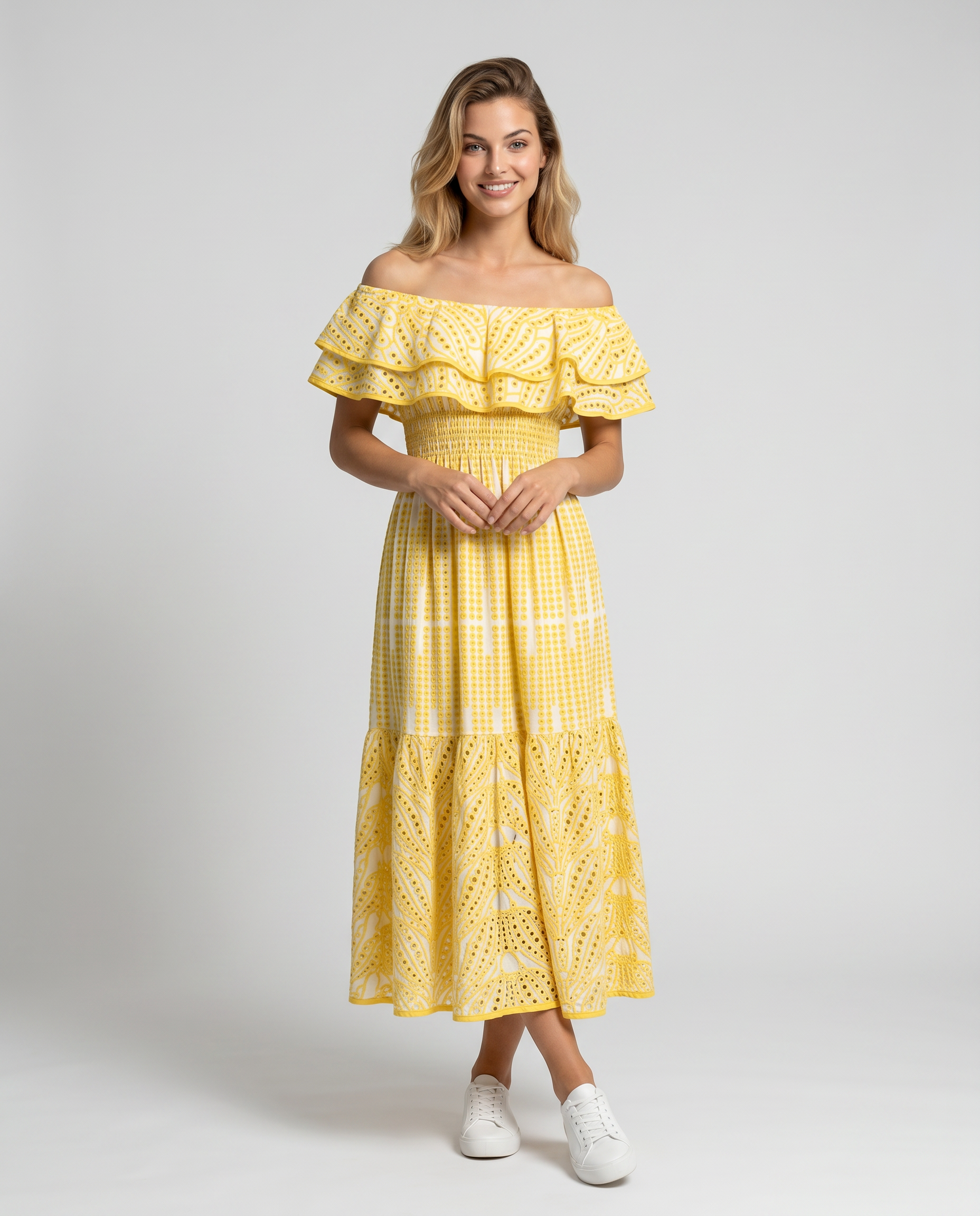 Azariah | Maxi Dress with Off-Shoulder Ruffle Bodice