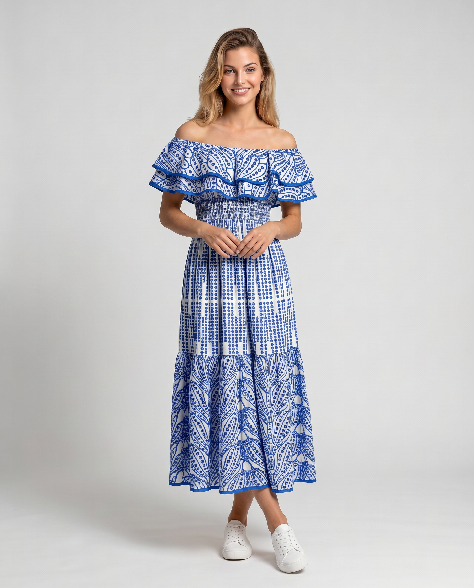 Azariah | Maxi Dress with Off-Shoulder Ruffle Bodice
