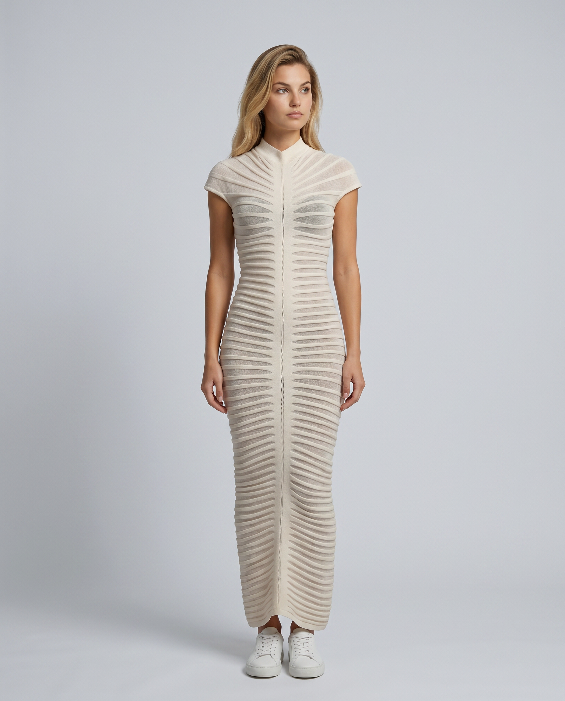 Gloria | Maxi Dress with Ribbed Sculpted Structure