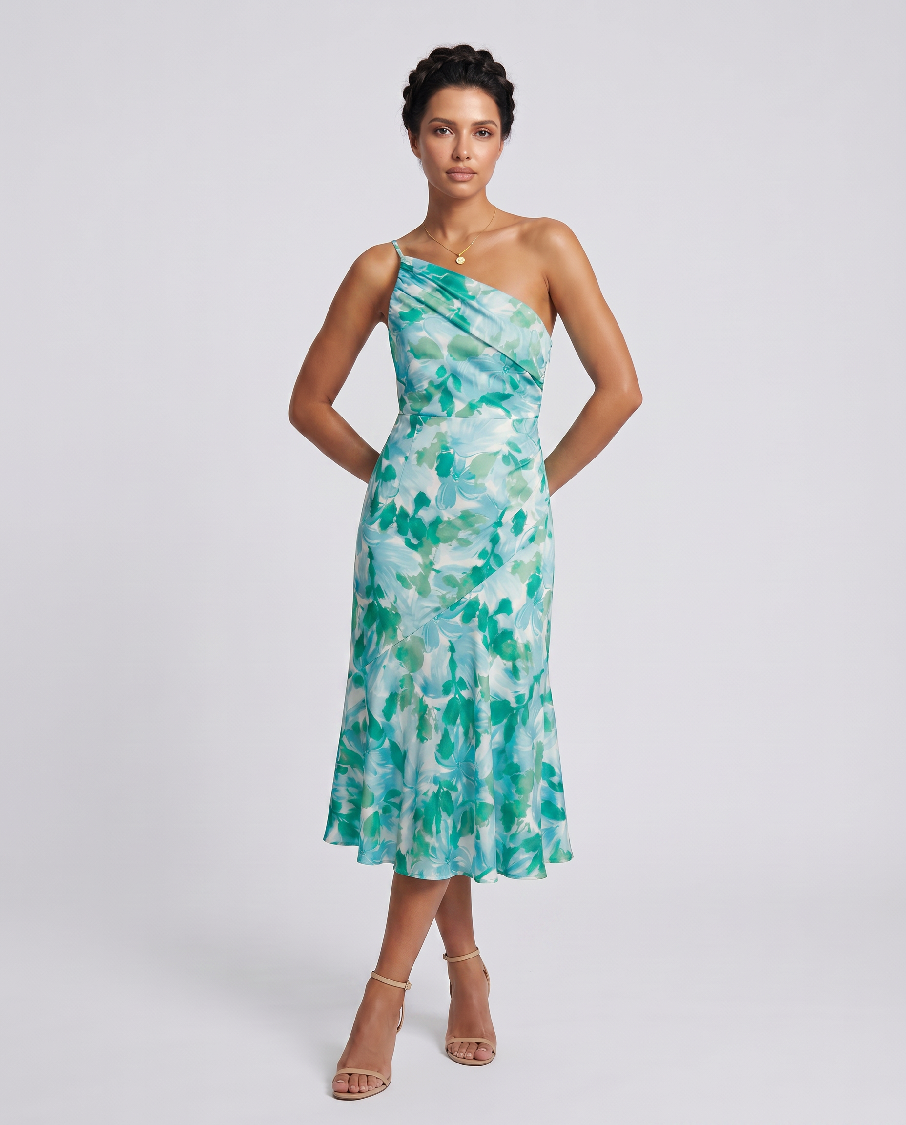 brisbane asymmetrical floral midi dress Brisbane Asymmetrical Floral Midi Dress