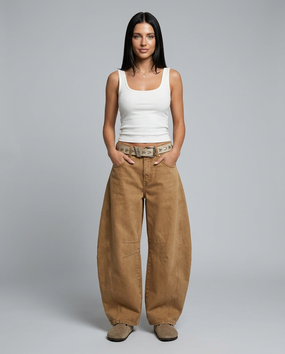 Elisa | High Waist Barrel Leg Jeans