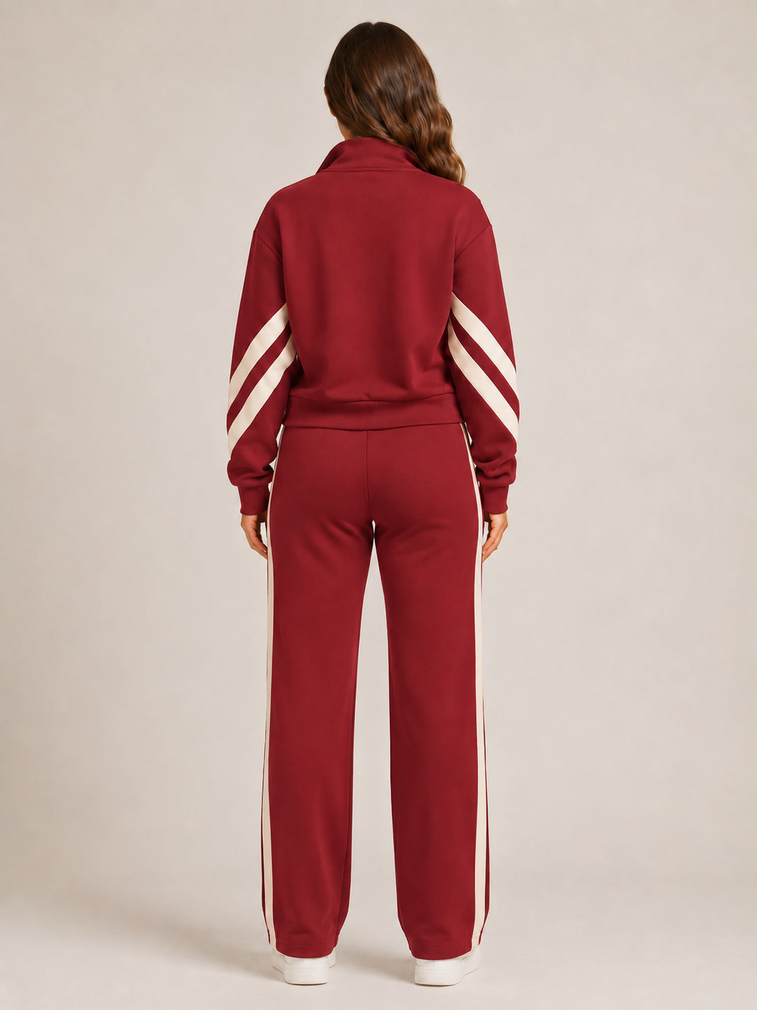 Pavella | Contrast Stripe Zip Tracksuit Set