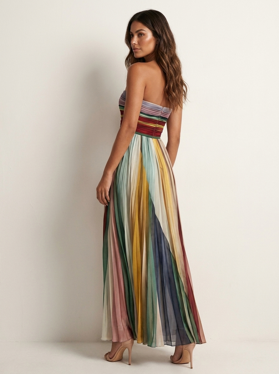 Celeste | Colourful Pleated Maxi