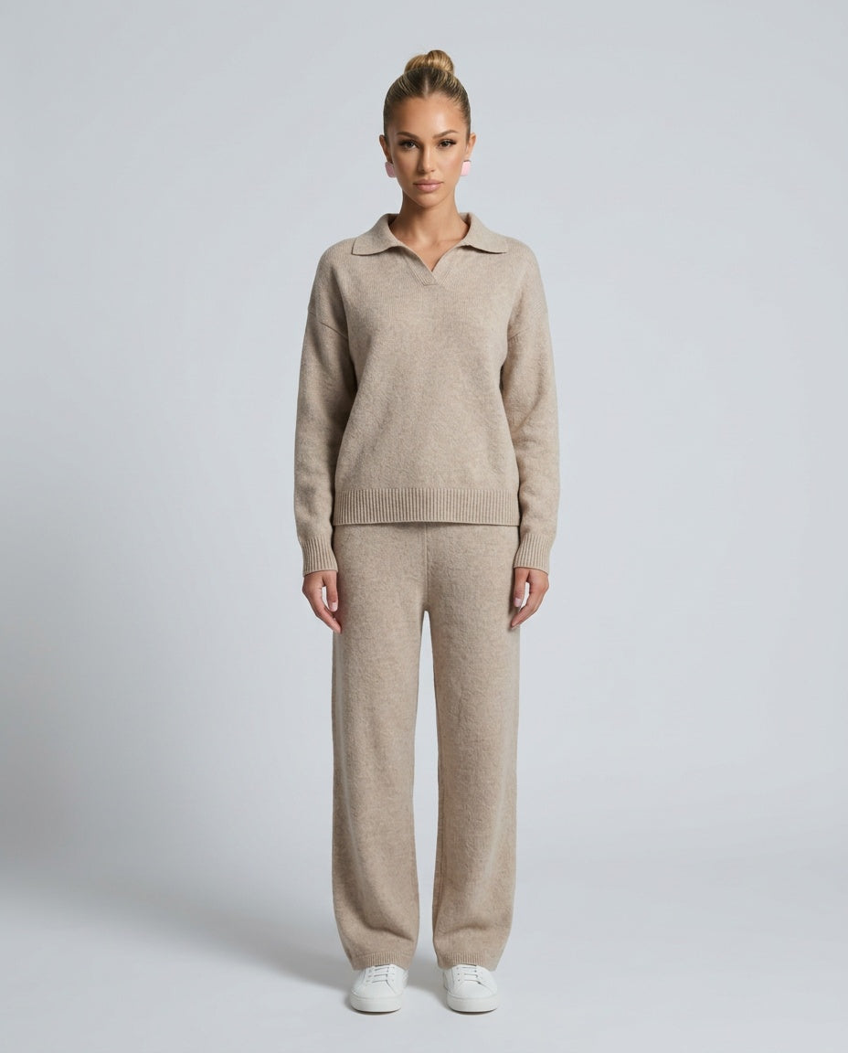 Mira | Brushed Knit Wide-Leg Lounge Co-ord Set