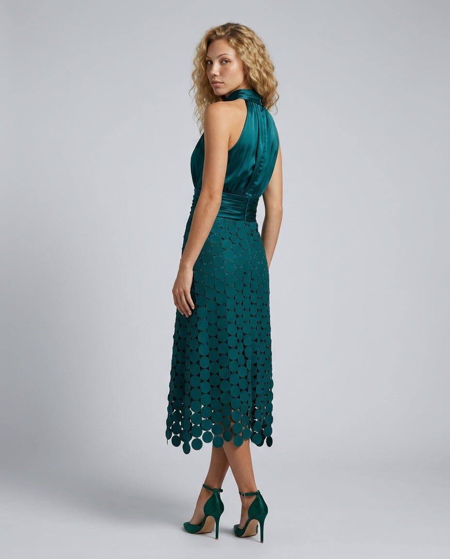 Estrella | Halter Neck Flowing Midi Dress