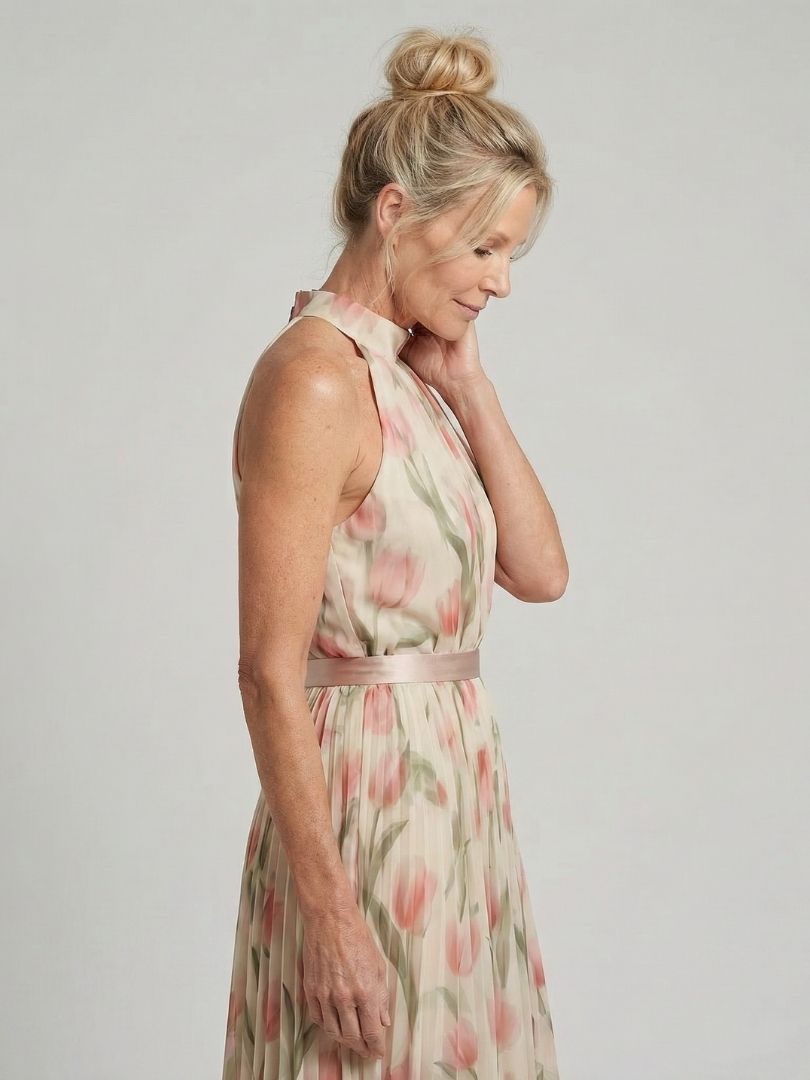 Helena | Halter Neck Floral Midi Dress