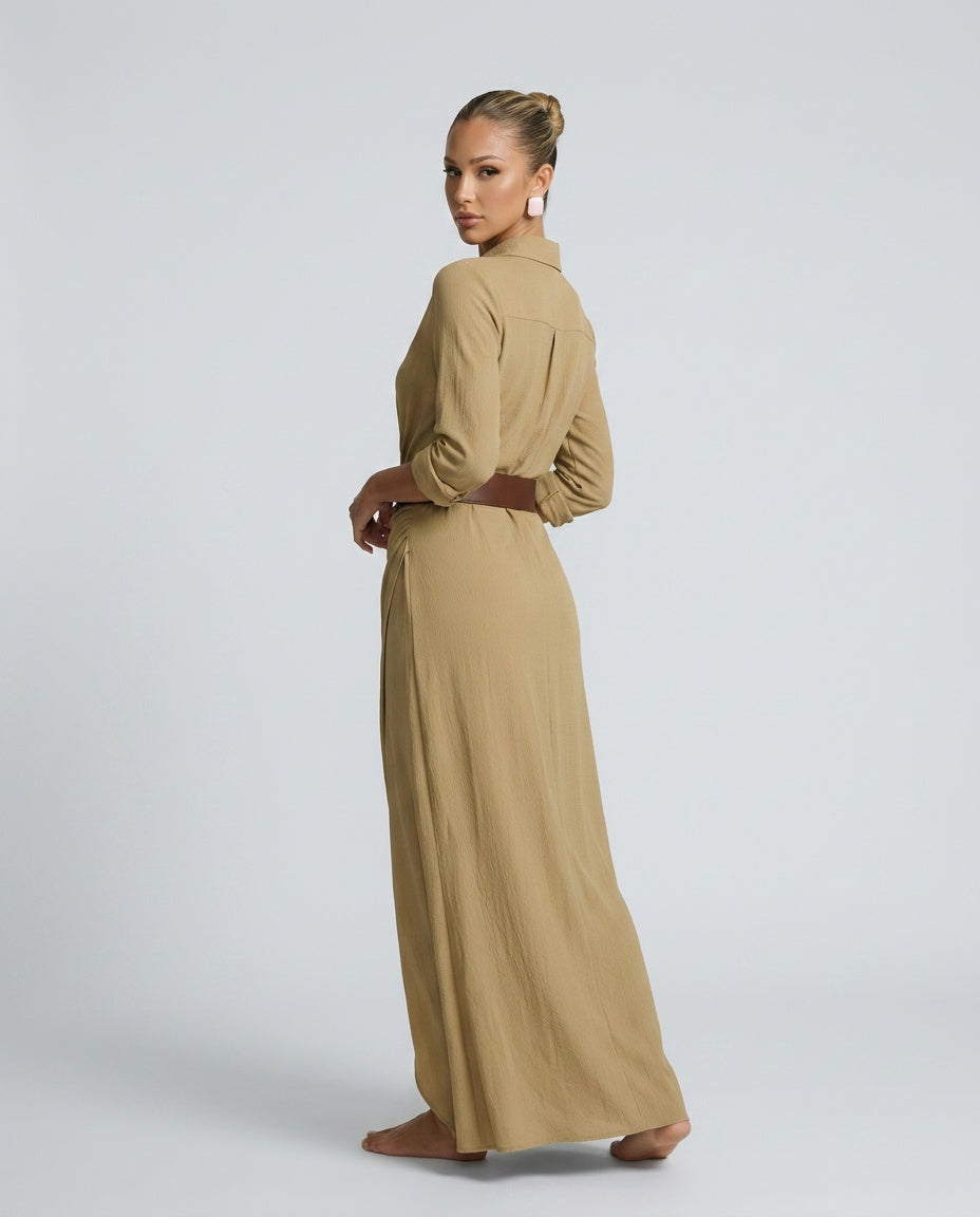 Kinsley | Ruched Stretch Bodycon Maxi Dress