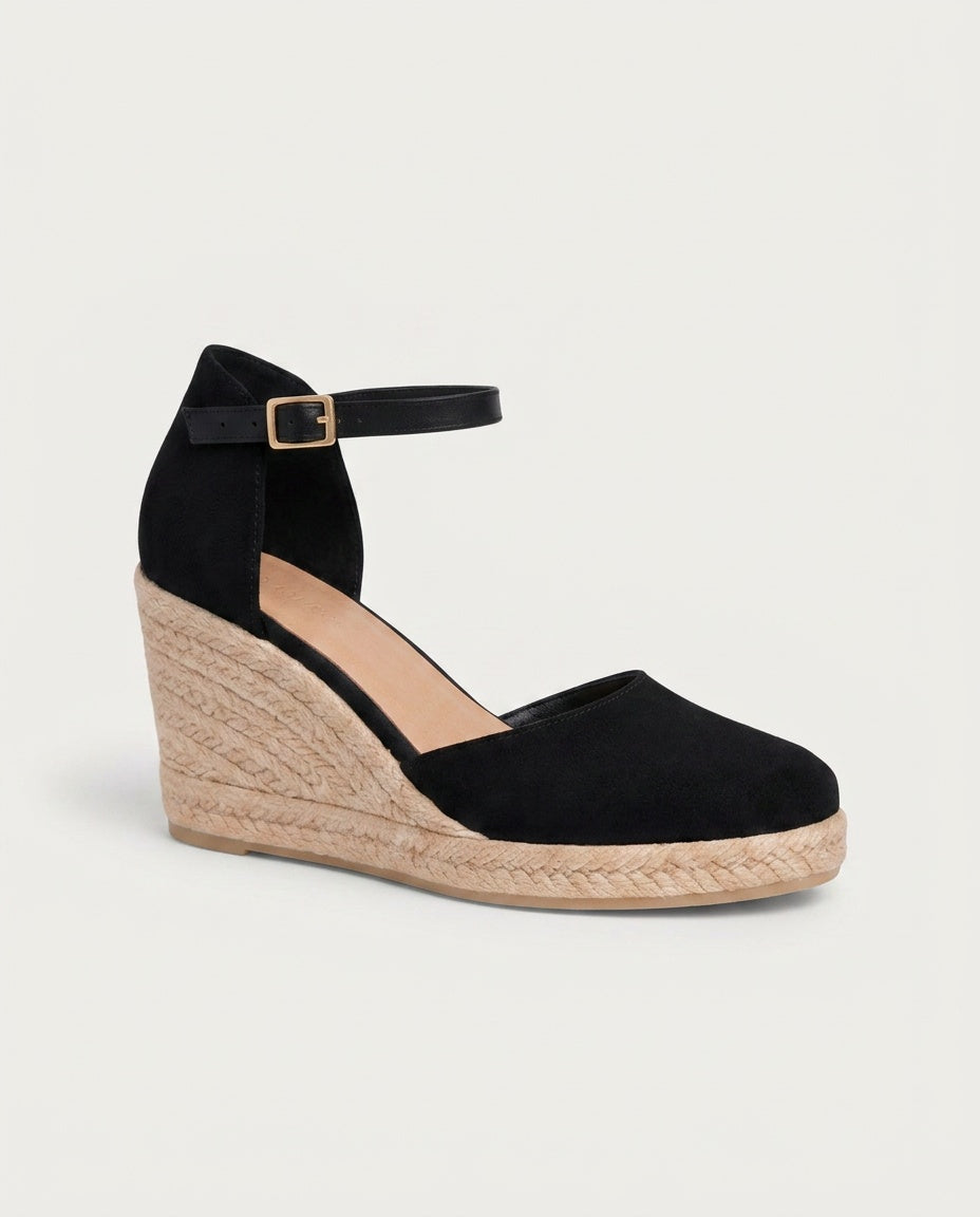 Hadley | Closed-Toe Ankle Strap Jute Wedge Espadrilles