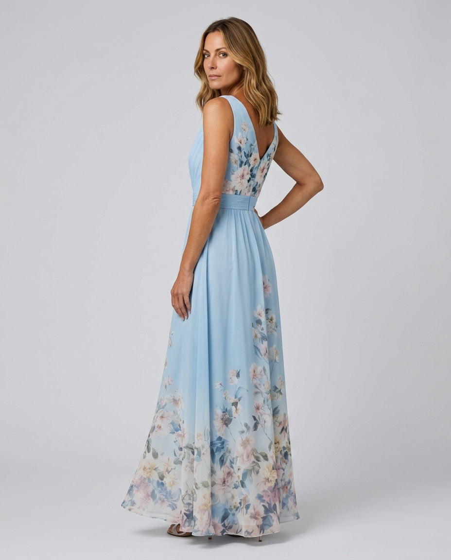 Vivienne | Floral Print Flowing Maxi Dress