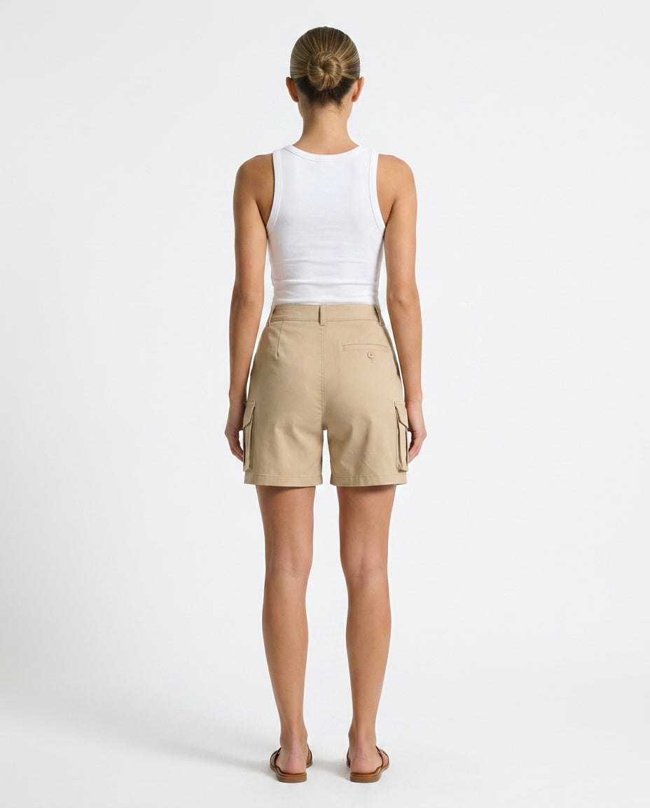 Aurelia | High Waist Bermuda Cargo Shorts