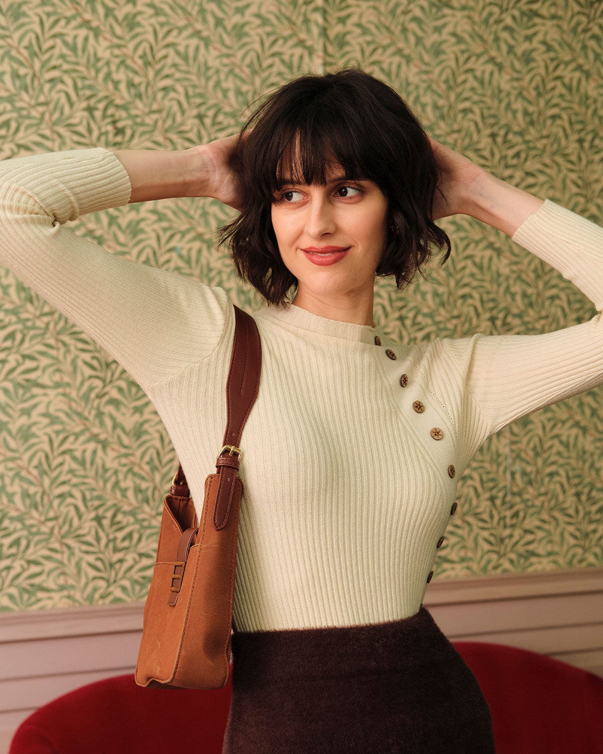 Una | Round Neck Ribbed Knit Top