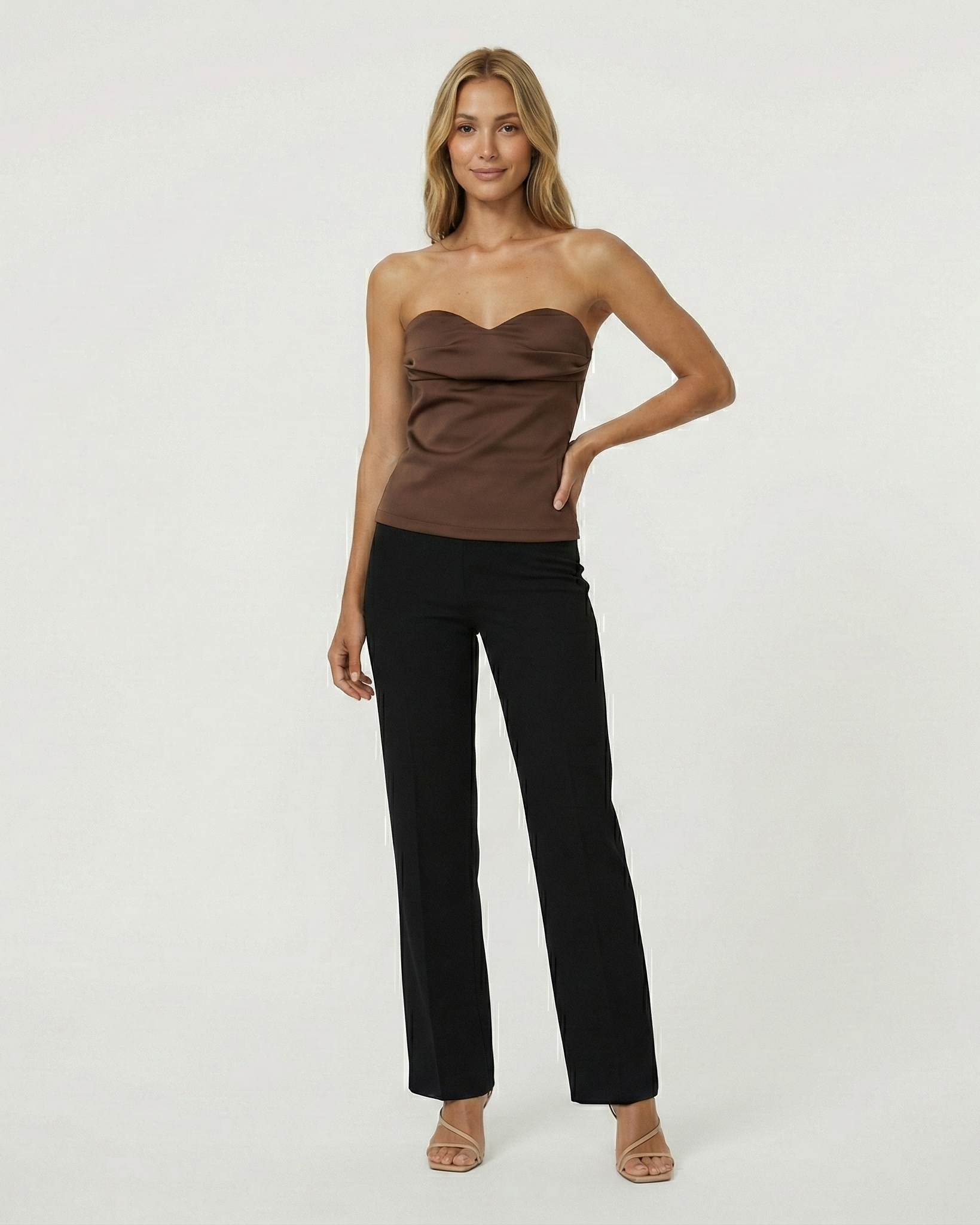 Ada | Strapless Ruched Cropped Top