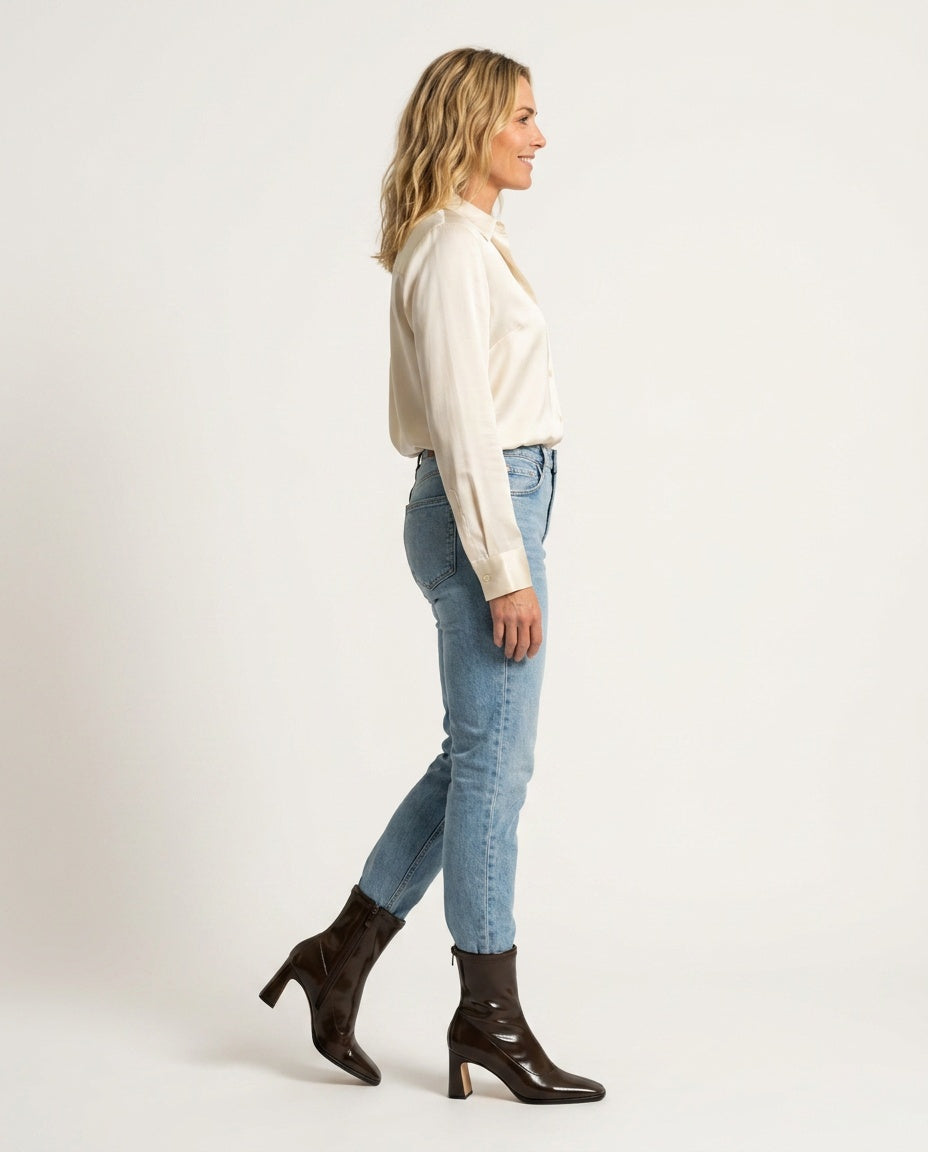 Sabine | Square Toe Block Heel Ankle Boots