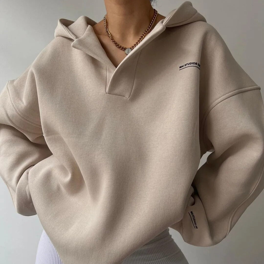 Cleo | Crossover Hood Oversized Lounge Hoodie