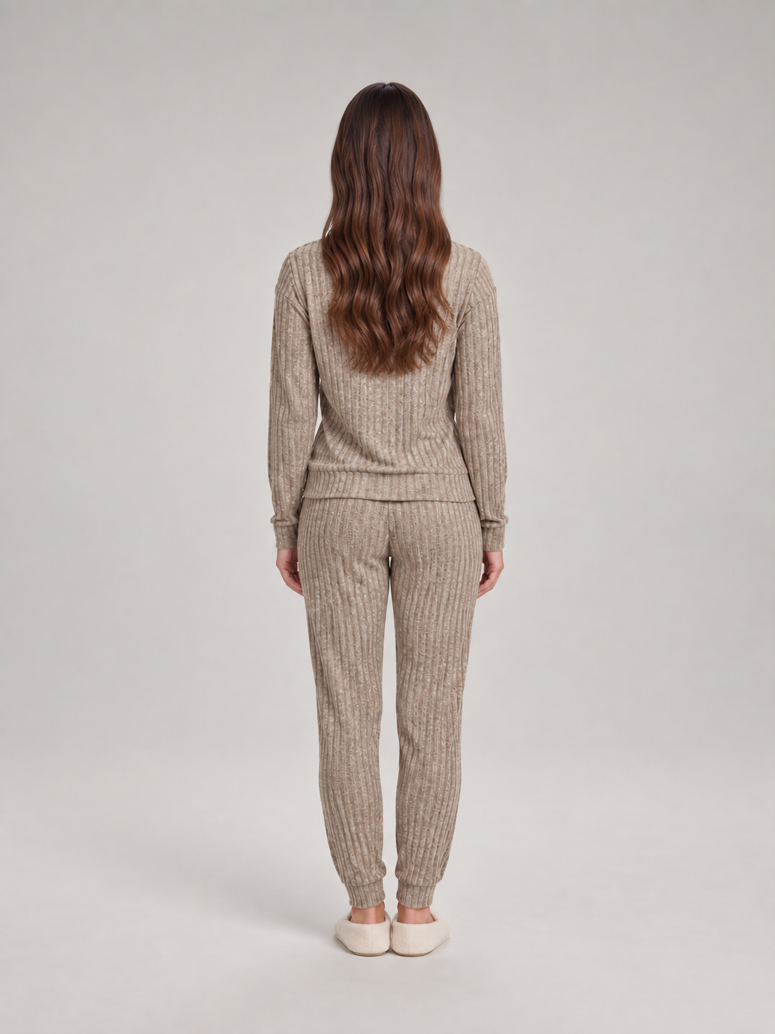 Violet | Relaxed Ribbed Knit Two-Piece Lounge Set