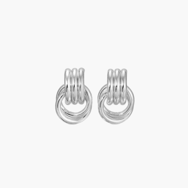 Renata | Hollow Knot Detail Hoop Earrings