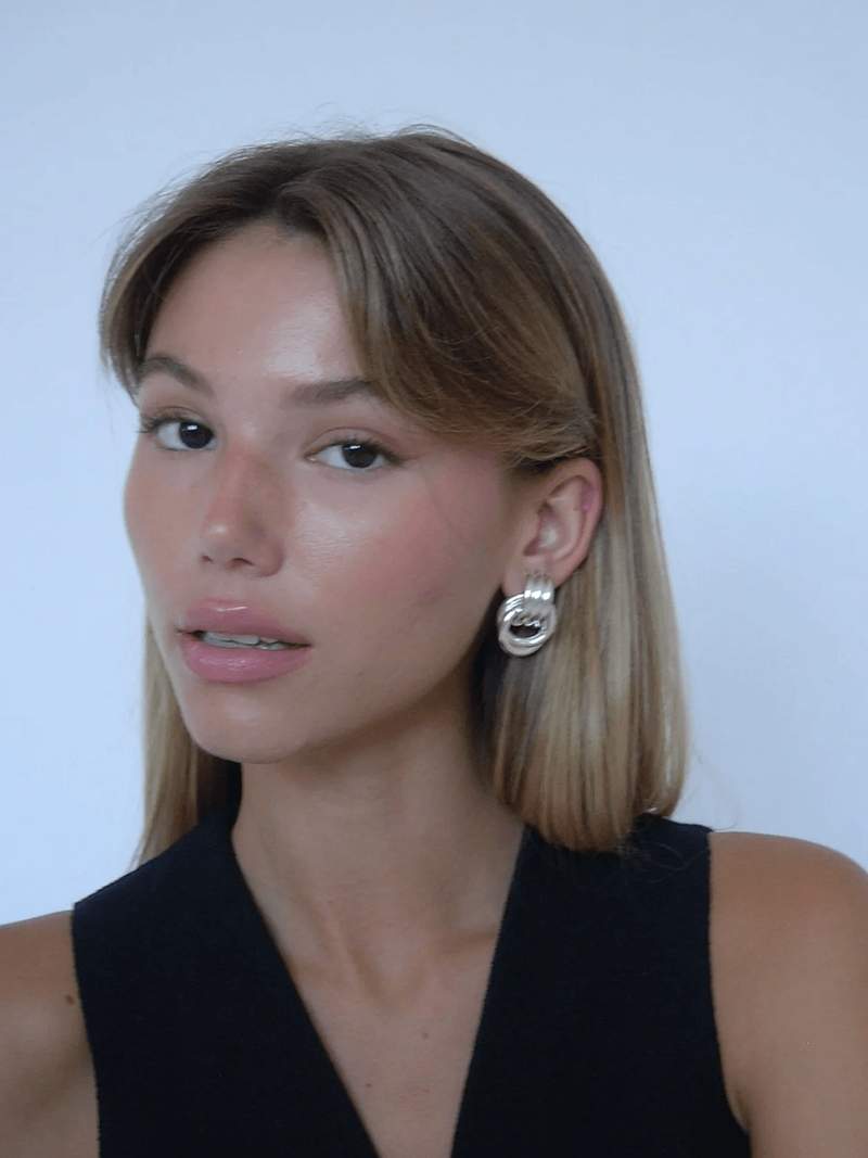 Renata | Hollow Knot Detail Hoop Earrings