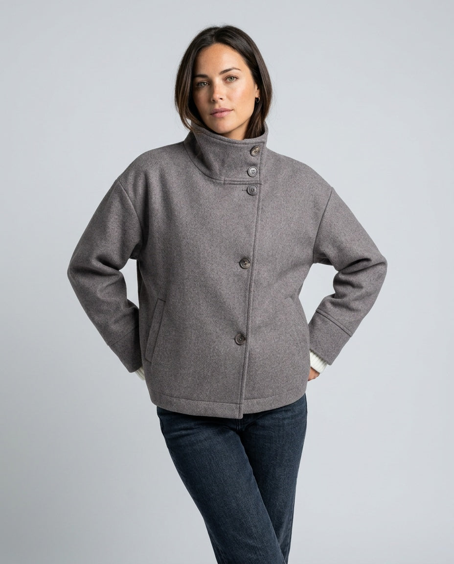 Salma | Classic Long Sleeve Button-Through Jacket