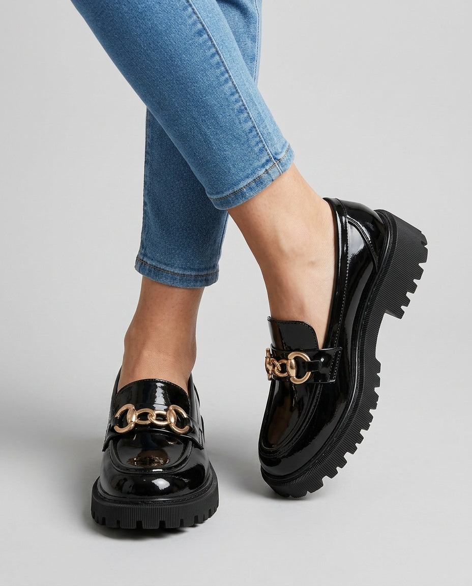 Belen | Block Heel Platform Loafers