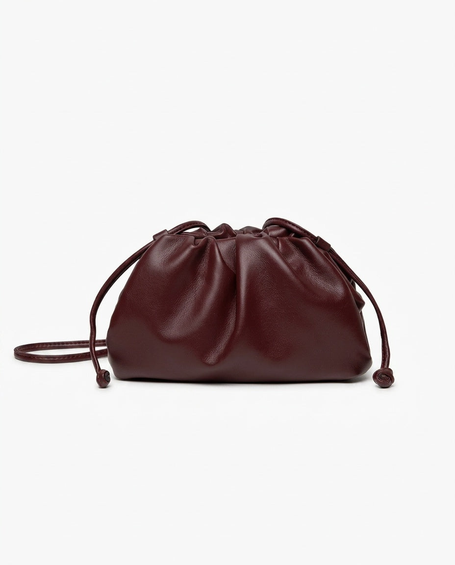 Dumpling Shaped Vegan Leather Crossbody Pouch Bag