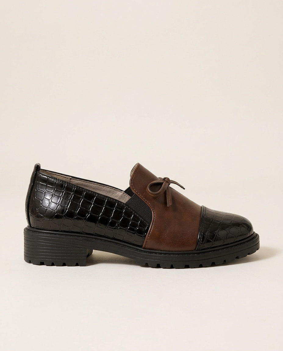 Della | Patent-Toe Block Heel Loafers