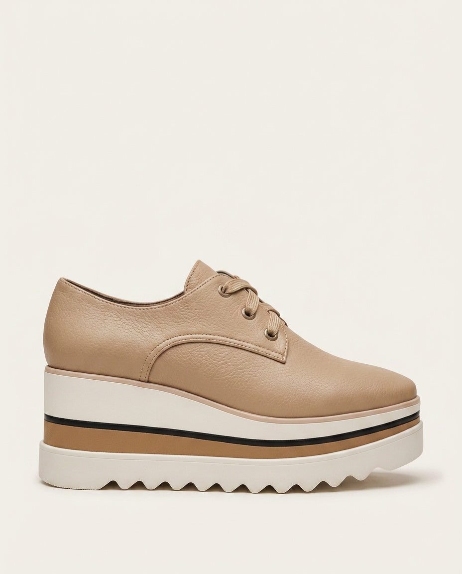 Camille | Lace-Up Cushioned Sole Oxford Shoes