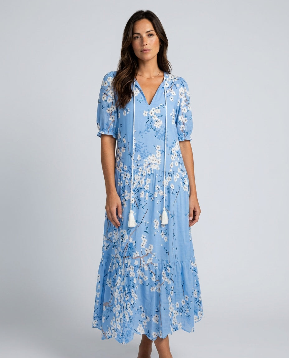 Noor | Floral Print V-Neck Maxi Dress