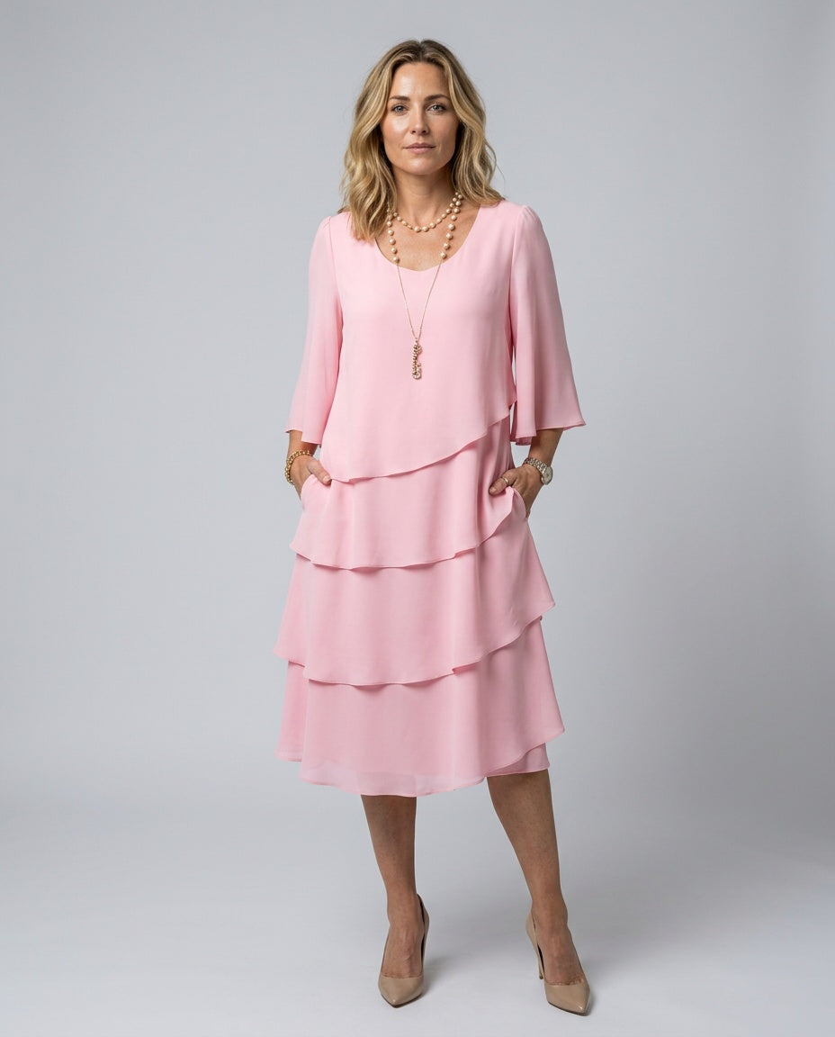 Hazel | Relaxed Ruffle Midi Dress