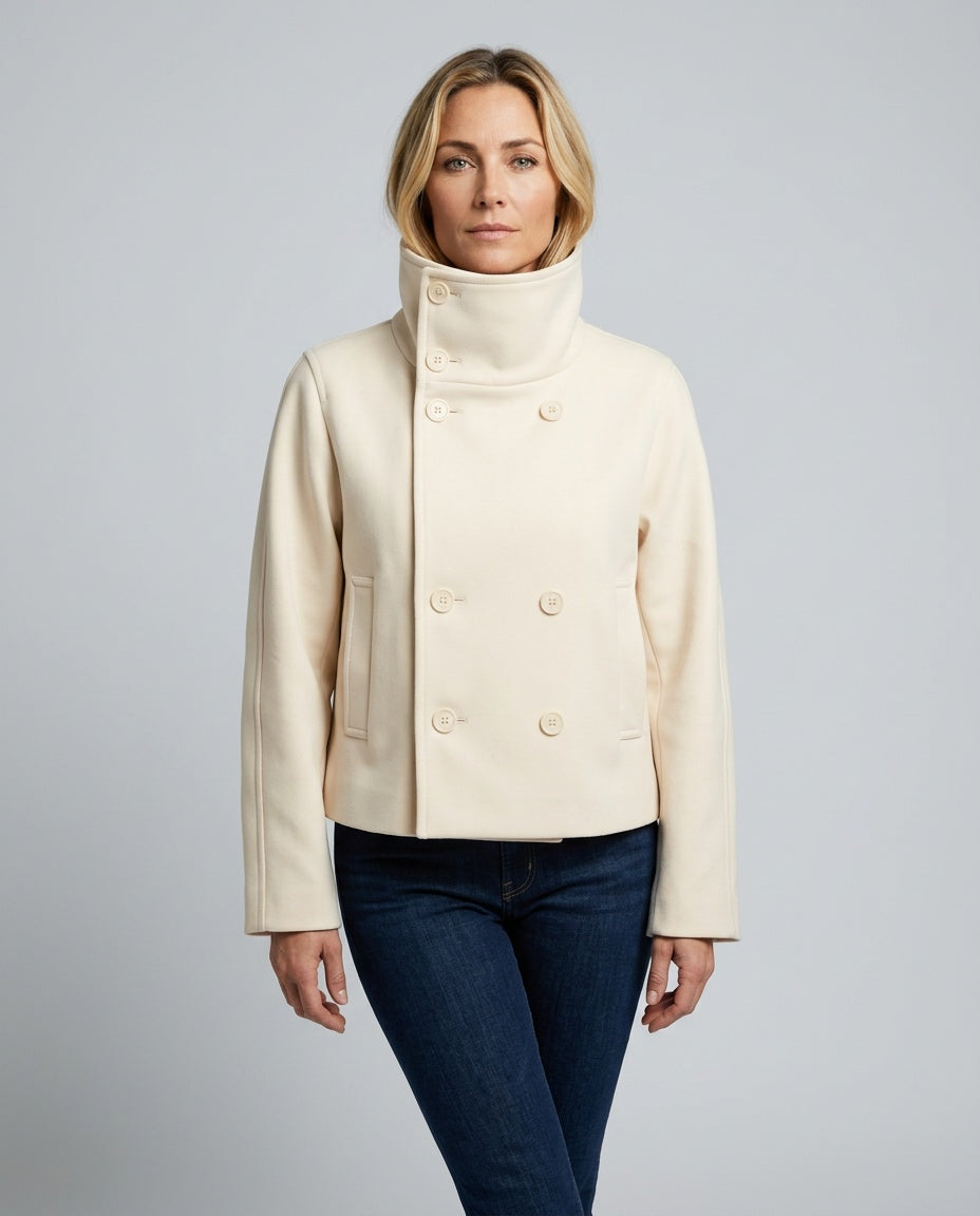 Callista | Double-Breasted Stand Collar Loose Jacket