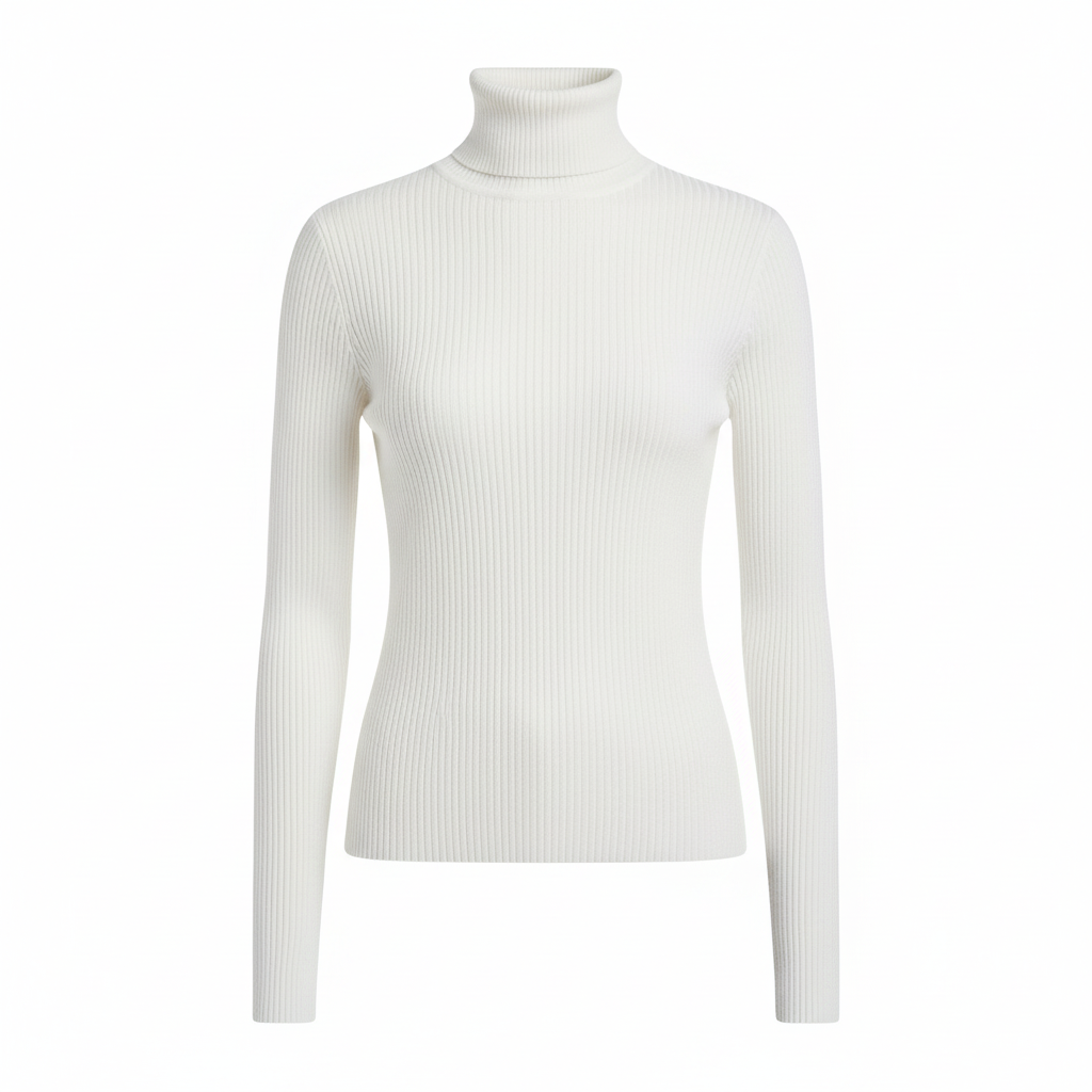 Alejandra | Ribbed Turtleneck Long Sleeve Knit Top