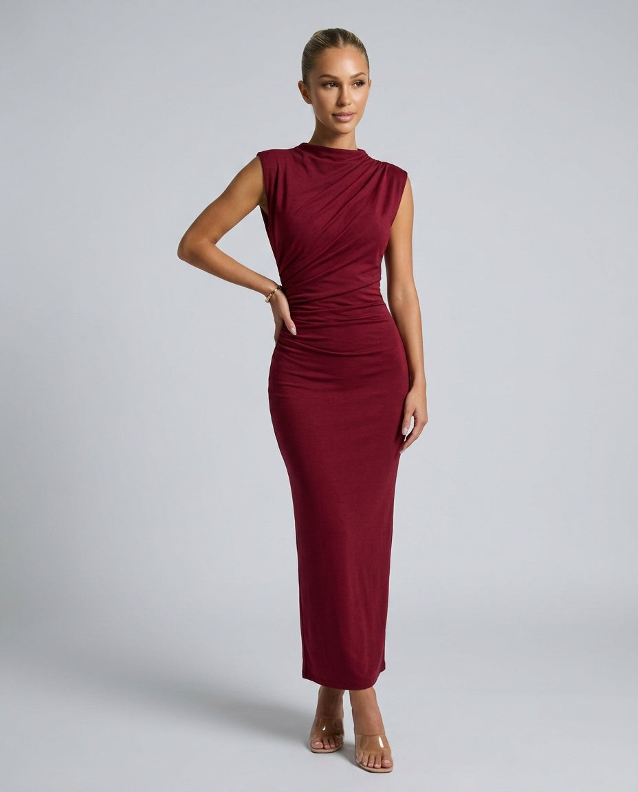 Vera | Sleeveless Bodycon Back Slit Midi Dress