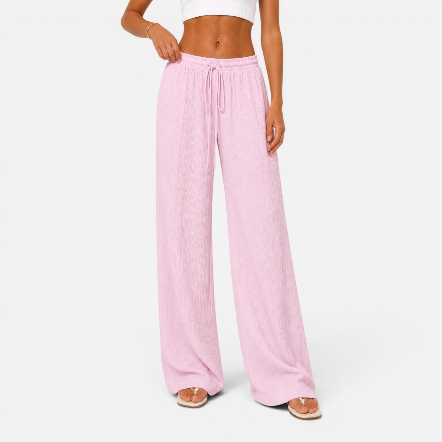 Celeste | Wide Leg Drawstring Comfort Trousers