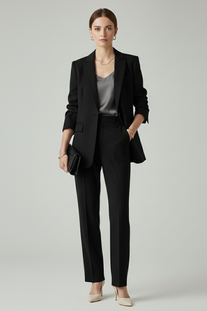 Noor | Structured Blazer & Straight-Leg Trouser Set