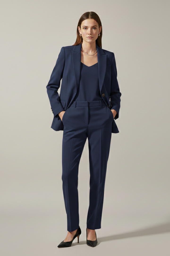 Isolde | Notched Lapel Blazer & Straight-Leg Trousers Set
