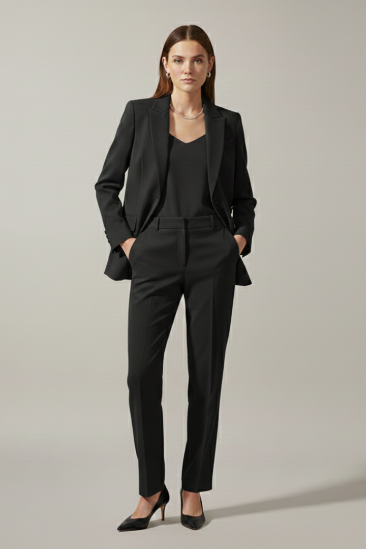 Isolde | Notched Lapel Blazer & Straight-Leg Trousers Set