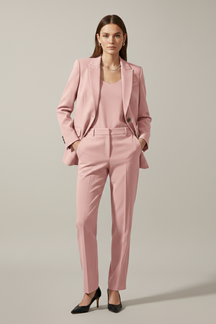 Isolde | Notched Lapel Blazer & Straight-Leg Trousers Set