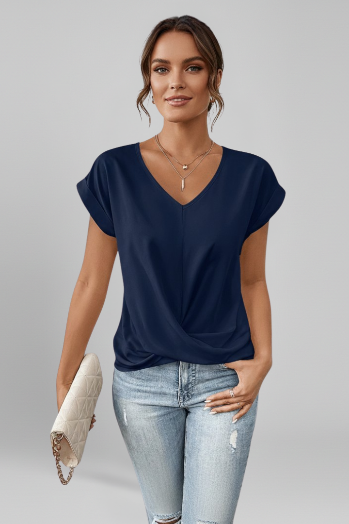 Petra | V-Neck Short Sleeve Blouse