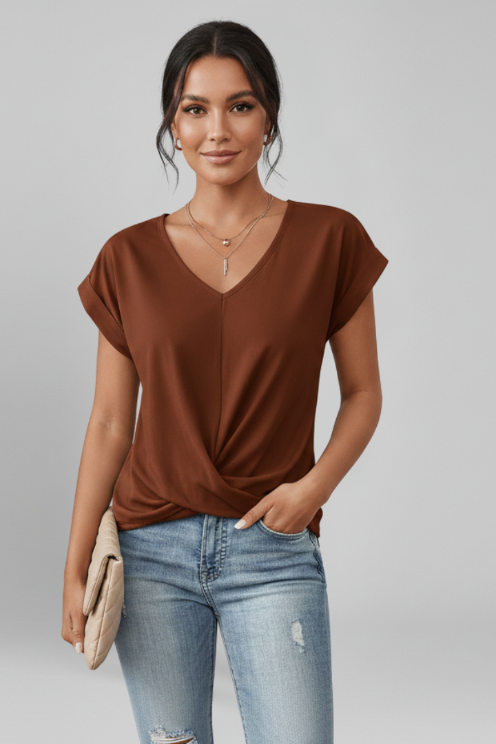 Petra | V-Neck Short Sleeve Blouse