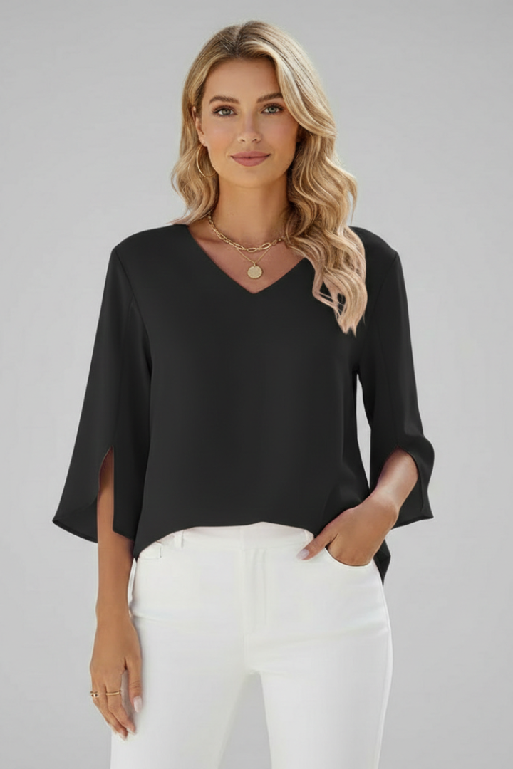 Opal | V-Neck Short Sleeve Blouse