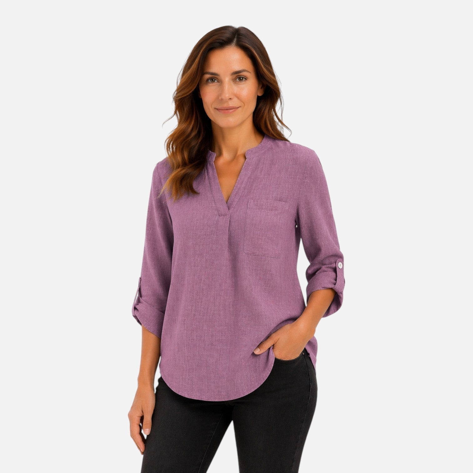 Ellie | V-Neck Long Sleeve Top