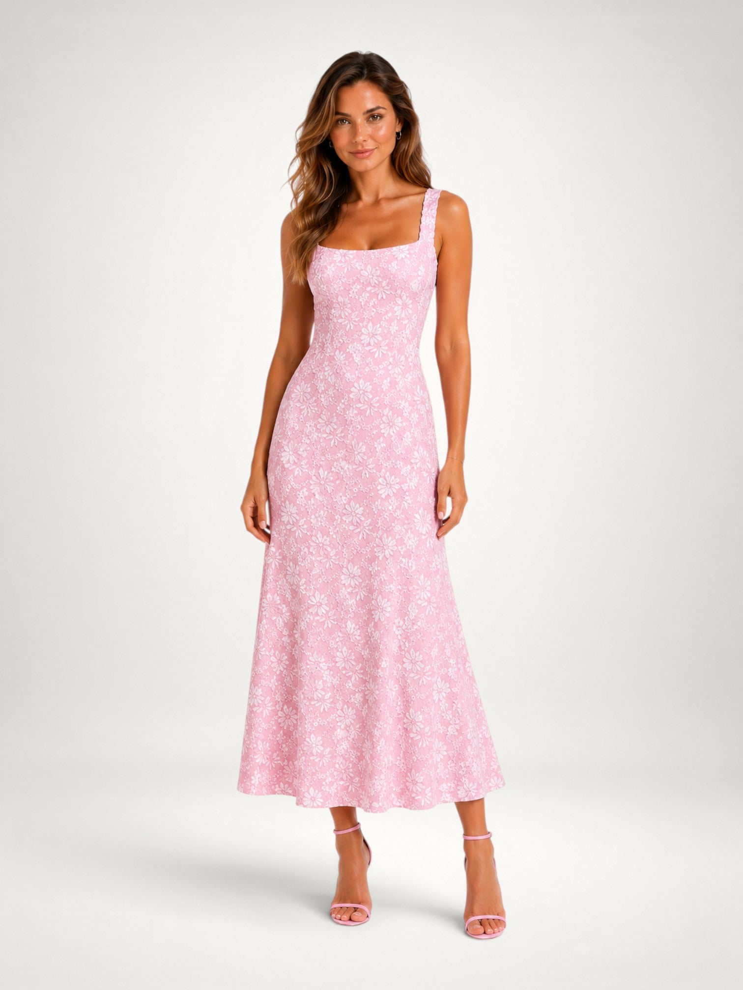 Sadie | Floral Embroidered Midi Dress