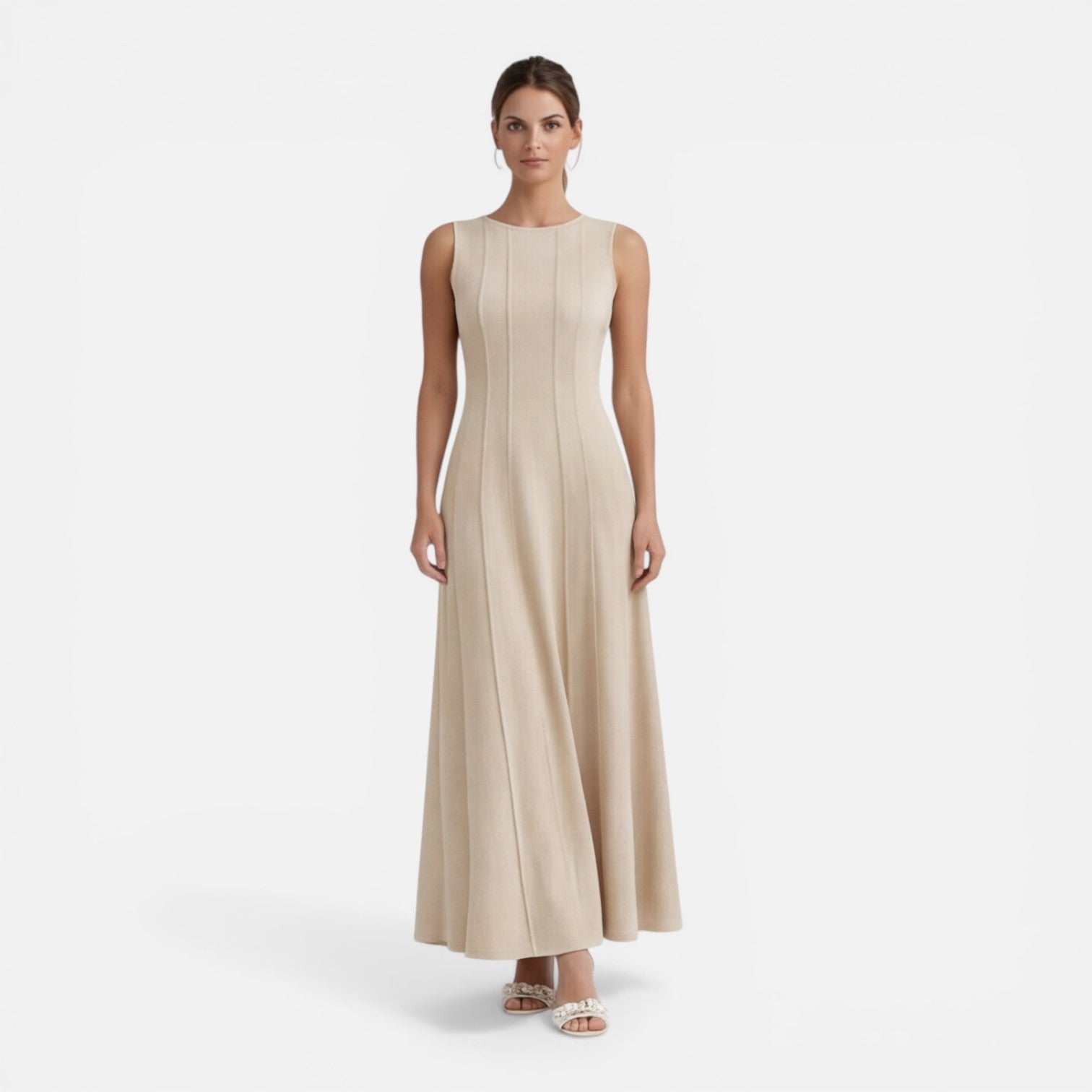 Antonella | Sleeveless Pleated Formal Maxi Dress