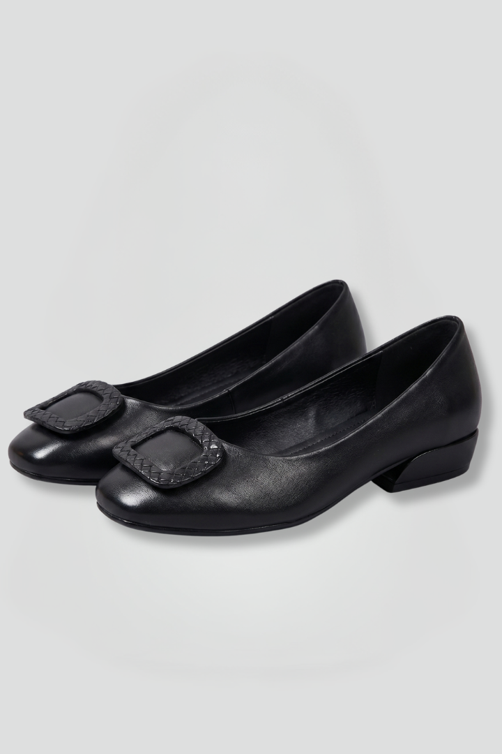 Stella | Leather-Look Cushioned Ballerina Flats